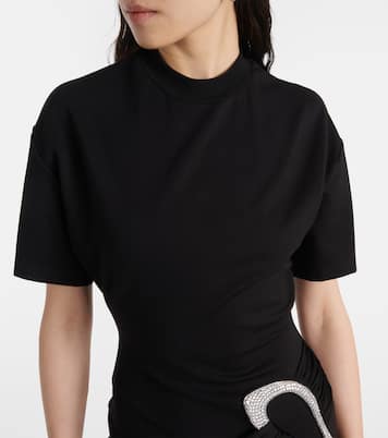 Embellished draped jersey minidress | David Koma