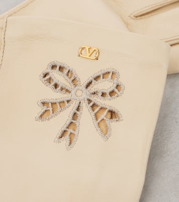 Gants VLogo Signature brodés en cuir | Valentino Garavani