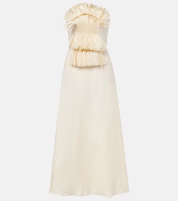 Verziertes Maxikleid aus Leinen  | Johanna Ortiz