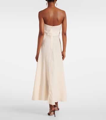 Verziertes Maxikleid aus Leinen  | Johanna Ortiz