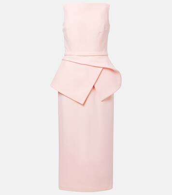 Vestido midi de crepé con cinturón | Safiyaa