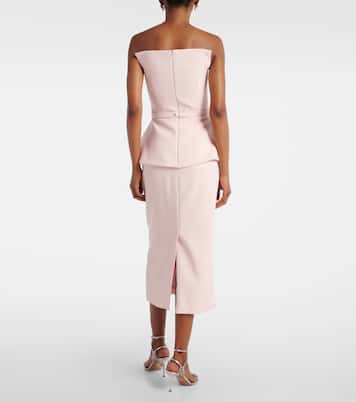 Vestido midi de crepé con cinturón | Safiyaa