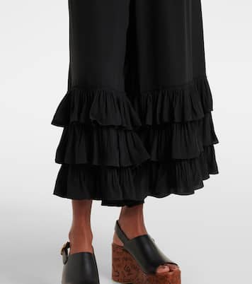 Pantaloni a gamba larga in crêpe de chine | Chloé