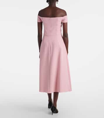 Robe midi à encolure bardot | Carolina Herrera