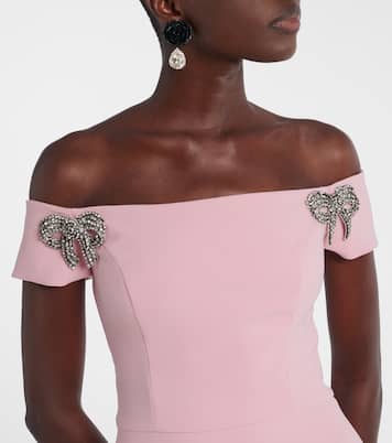 Robe midi à encolure bardot | Carolina Herrera