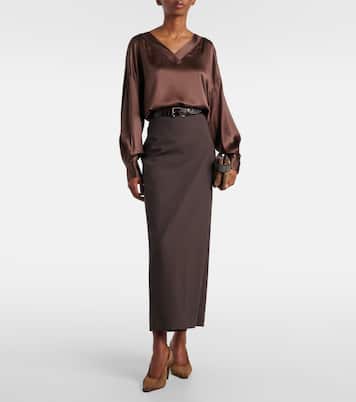 Silk satin blouse | Brunello Cucinelli