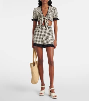 Cropped-Top Plus De Pois aus Baumwollpopeline | Valentino