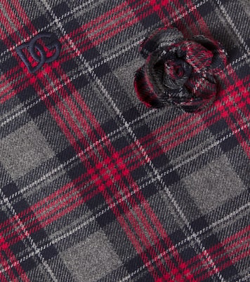 DG floral-appliqué tartan dress | Dolce&Gabbana Kids