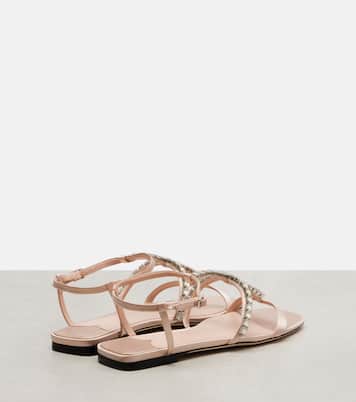 Gwyn crystal-embellished leather sandals | Jimmy Choo