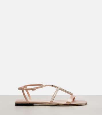 Gwyn crystal-embellished leather sandals | Jimmy Choo