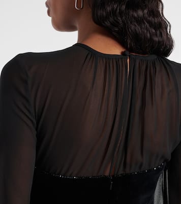 Carl embellished silk velvet midi dress | Max Mara