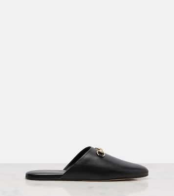 Slippers Annette Horsebit aus Leder | Gucci