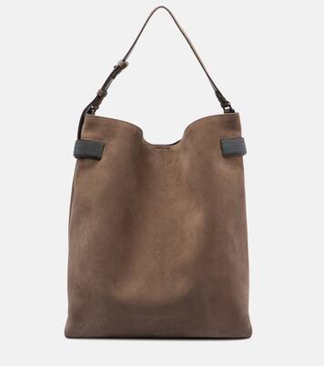 Suede shoulder bag | Brunello Cucinelli