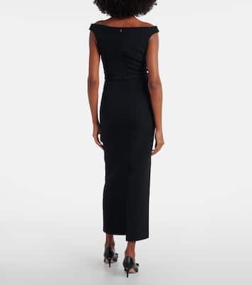Belted embellished crêpe maxi dress  | Safiyaa