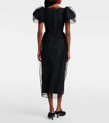 刺绣薄纱中长连衣裙 | Simone Rocha