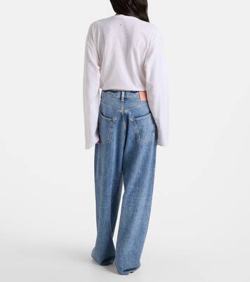 Crystal-embellished high-rise wide-leg jeans | Acne Studios