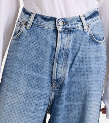 Crystal-embellished high-rise wide-leg jeans | Acne Studios
