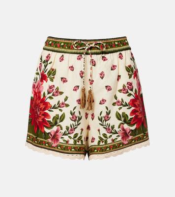Wonder Rio crochet-trimmed linen-blend shorts | Farm Rio