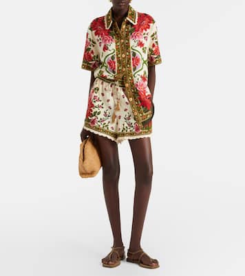 Wonder Rio crochet-trimmed linen-blend shorts | Farm Rio