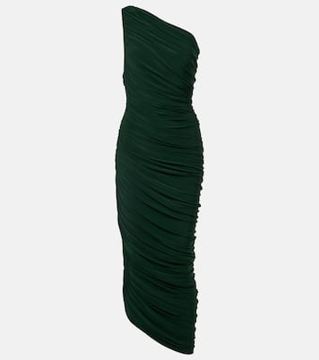 Diana ruched asymmetric midi dress | Norma Kamali