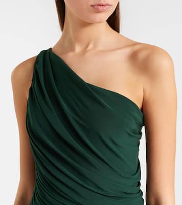 Diana ruched asymmetric midi dress | Norma Kamali