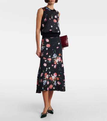 Floral printed wool top | Erdem