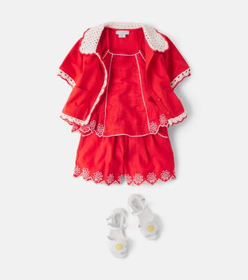 Embroidered linen and cotton shorts | Stella McCartney Kids