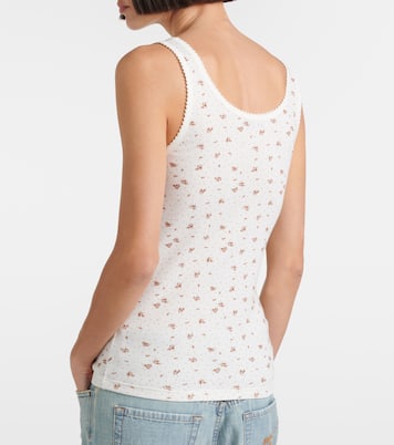 Floral cotton jersey tank top | Miu Miu