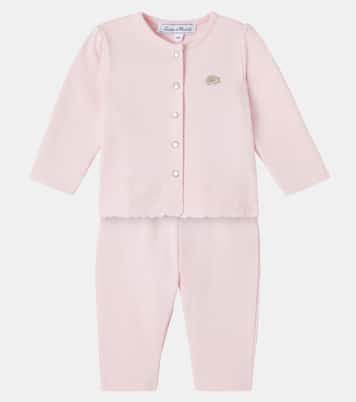 Baby cotton cardigan and sweatpants set | Tartine et Chocolat