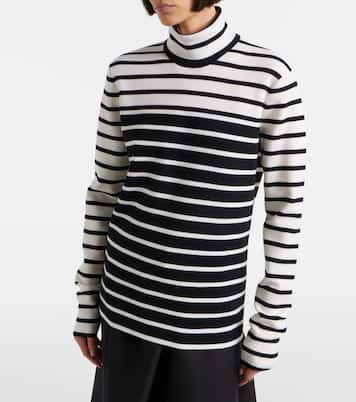스트라이프 울 블렌드 터틀넥 스웨터 | Toteme