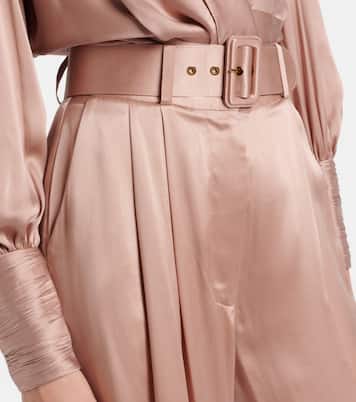 Pantaloni a gamba larga in raso di seta | Zimmermann