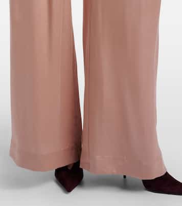 Pantaloni a gamba larga in raso di seta | Zimmermann