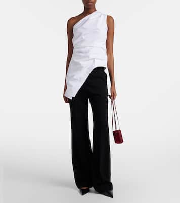 Asymmetric one-shoulder cotton poplin top | Róhe