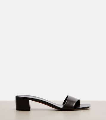 Chocolate leather mules  | The Row