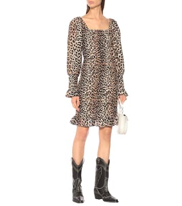 Robe imprimée en coton et soie | Ganni