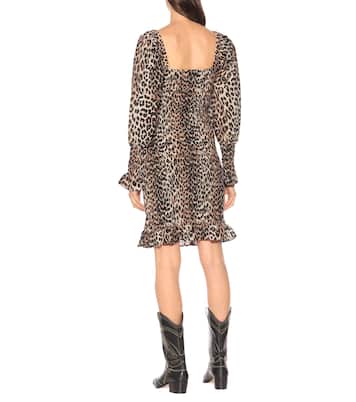 Robe imprimée en coton et soie | Ganni
