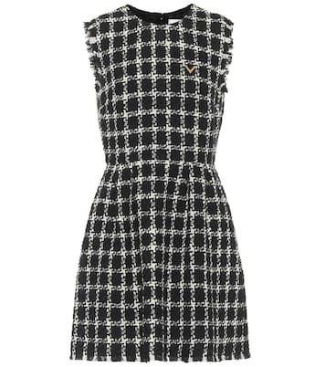 Valentino checked wool-blend tweed minidress | Valentino