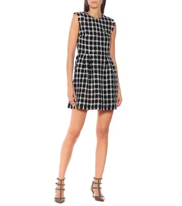 Valentino checked wool-blend tweed minidress | Valentino