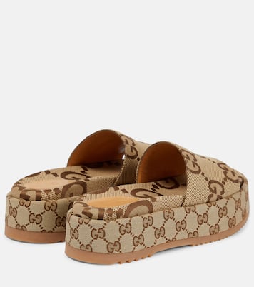 GG Maxi canvas platform slides | Gucci