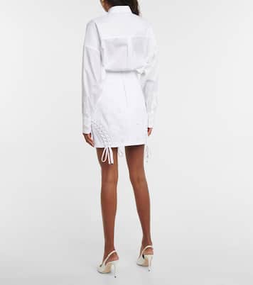 Lace-up cotton twill miniskirt | Dolce&Gabbana