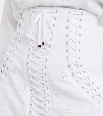 Lace-up cotton twill miniskirt | Dolce&Gabbana