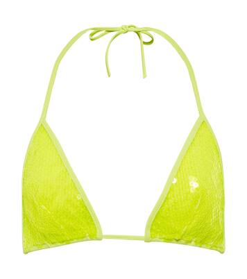 Sequined triangle bikini top | David Koma