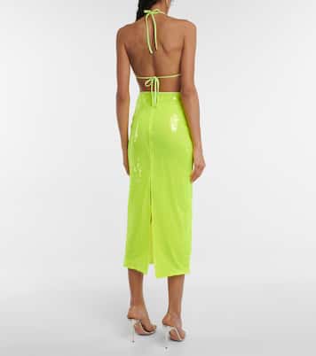 Sequined triangle bikini top | David Koma