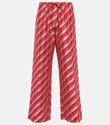 Pantaloni in seta ikat a gamba larga | Dries Van Noten