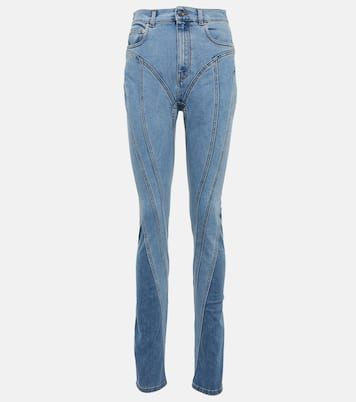 Seam-detail high-rise skinny jeans | Mugler