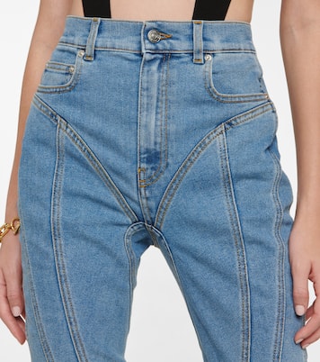 Seam-detail high-rise skinny jeans | Mugler