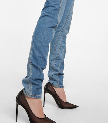 Seam-detail high-rise skinny jeans | Mugler
