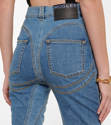 Seam-detail high-rise skinny jeans | Mugler