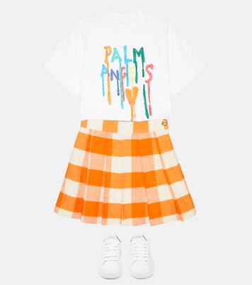 Plissierter Rock aus Tweed | Palm Angels Kids