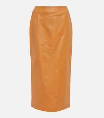 Falda midi de piel de tiro alto | Gabriela Hearst